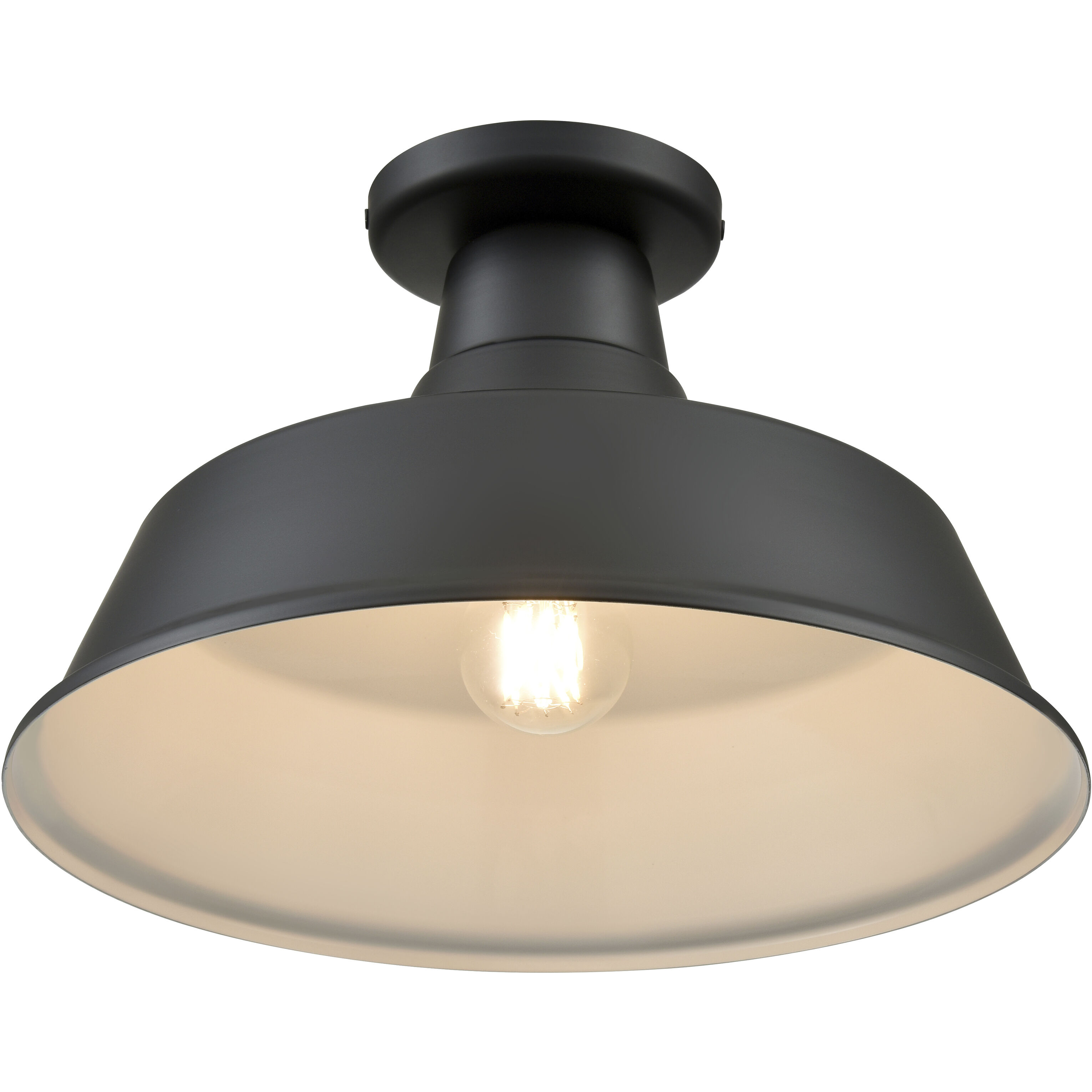 R Series 1 Light 14 inch Satin Black Outdoor Ceiling Fixture